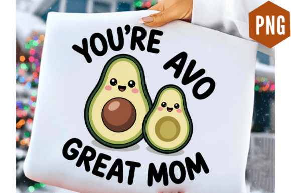 Funny Mama Avocado PNG: Graphics & Illustrations