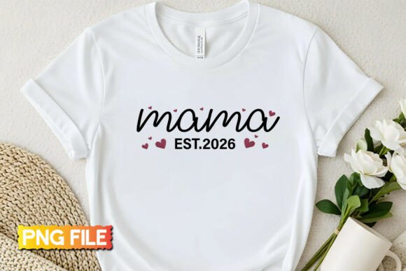 Mama Est 2026 PNG: Graphics for T-Shirt Designs