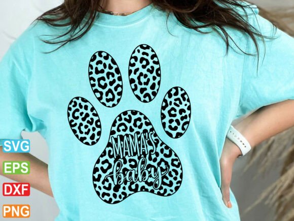 Mama's Baby Paw Print SVG: Graphics for T-Shirt Designs