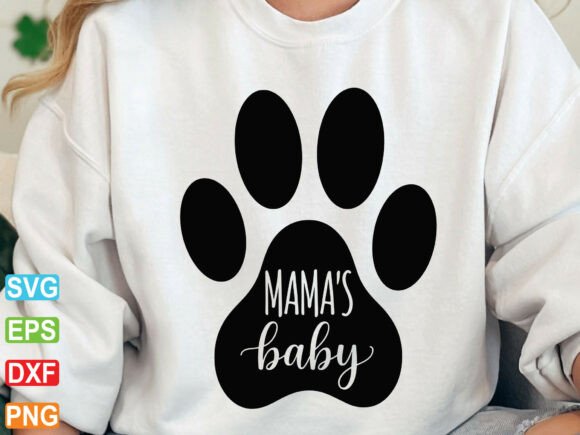 Mama's Baby Paw Print SVG: Graphics for T-Shirt Designs