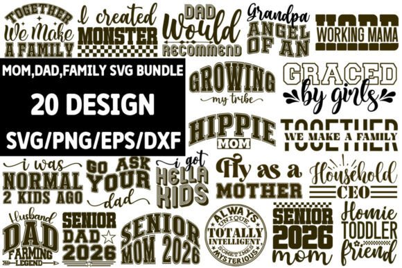 Mom,dad,family Svg Png Bundle: Graphics for T-Shirt Designs