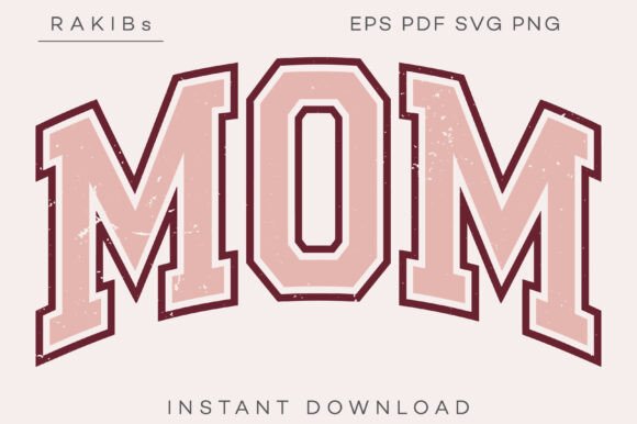 Mom Vintage Varsity: Graphics for T-Shirt Designs