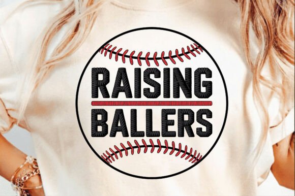 Raising Ballers Funny Baseball Mom Png: Graphics for T-Shirt Designs
