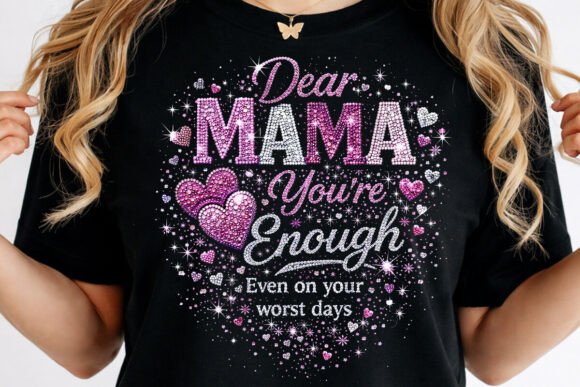 Rhinestone Dear Mama Graphics for T-Shirt Designs