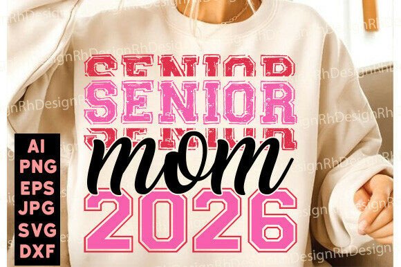 Senior Mom 2026 Coquette Bow: Graphics for T-Shirt Designs