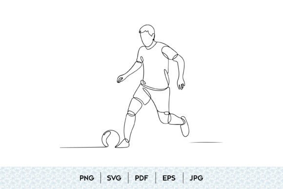 Soccer Player One Line SVG: Graphics & Illustrations
