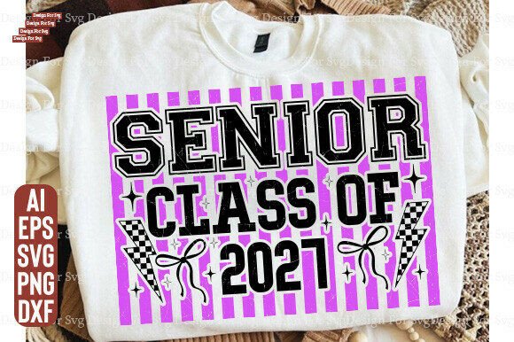 Striped Senior Class of 2027: Graphics for T-Shirt Designs